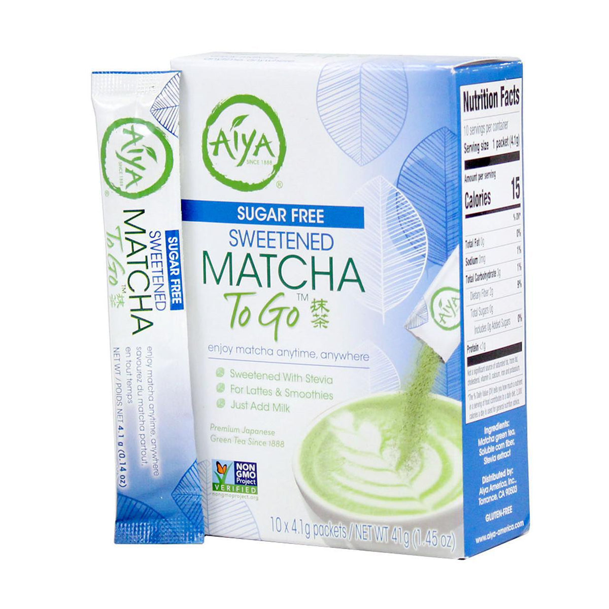 AIYA MATCHA TO GO SF SWEETENED 10 CT – Mary's Health Foods