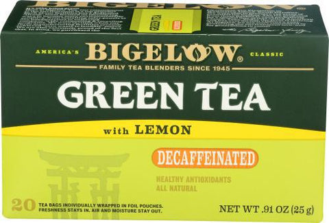 BIGELOW TEA GREEN DECAF W/LEMON