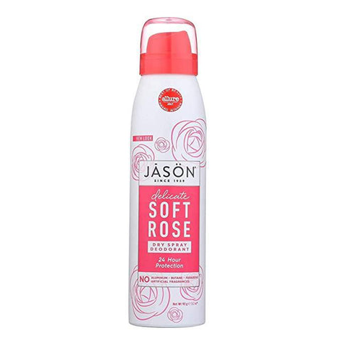 JASON DEODORANT SPRAY SOFT ROSE 3.2 OZ