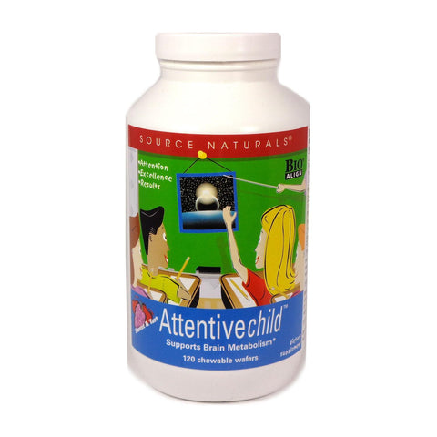 SOURCE NATURALS ATTENTIVE CHILD 120 CHEWABLE WAFERS