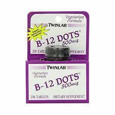 TWINLAB B 12 DOTS 500MCG 250 TABS