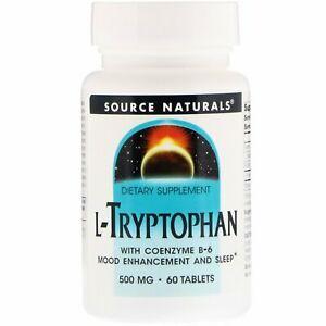 SOURCE NATURALS LTRYPTOPHAN & B6 500MG 60TABS