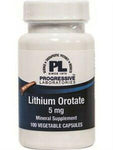 PROGRESSIVE LABORATORIES LITHIUM OROTATE 5MG 100VC