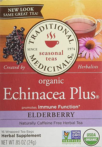 TRADITIONAL MEDICINALS TEA ECHINACEA ELDER ORG 16TB