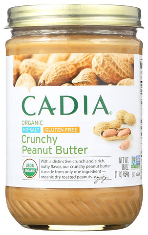 CADIA PEANUT BUTTER CRUNCHY NO SALT 16OZ