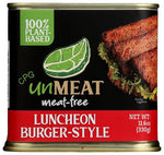 UNMEAT MEAT FREE LUNCHOEN BURGUER