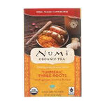 NUMI TEAS TURMERIC TEA THREE ROOTS 12 BAGS