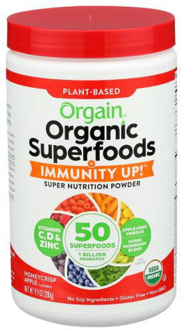 ORGAIN SUPERFOOD PWD IMMUNITY APPLE 9.9 OZ