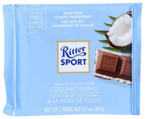 RITTER SPORT CHOCOLATE COCONUT BAR 3.50OZ