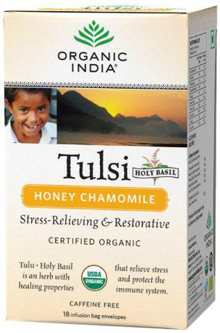 ORGANIC INDIA TEA TUILSI HONEY CHMILE 18TB
