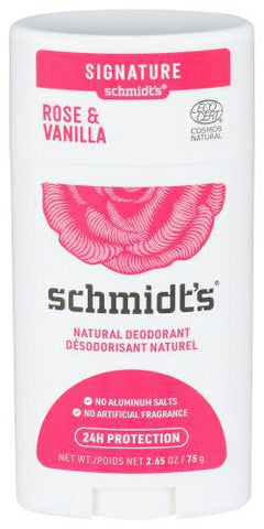 SCHMIDTS DEODORATN ROSE VANILLA 2.65OZ