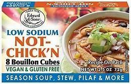 EDWARD & SONS LOW SODIUM NOT-CHICK'N 8 BOUILLON