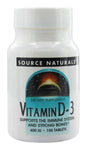 SOURCE NATURALS VITAMIN D-3 400IU 100 TABS